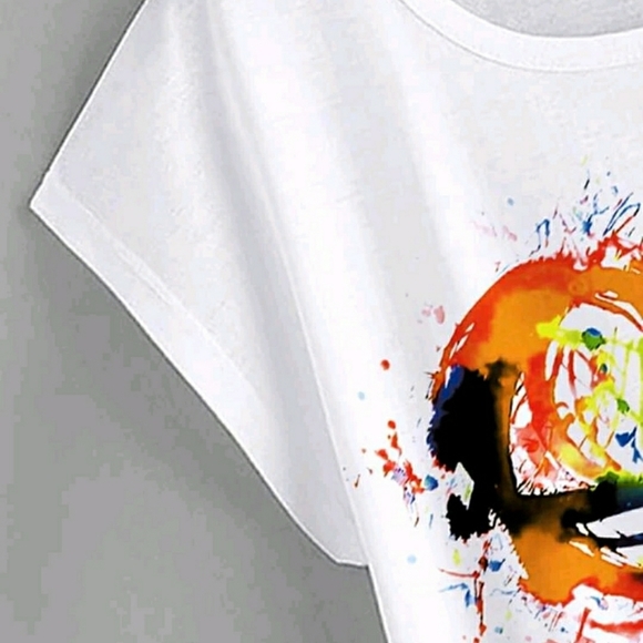 Heart Print Batwing Sleeve Tee - Picture 5 of 7